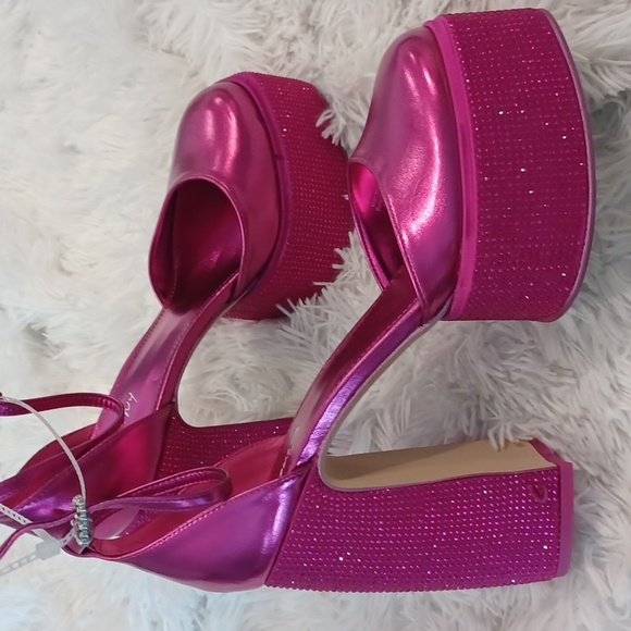 Circus NY Sam Edelman Womens Bailey Jewel Pink Platform Heels Shoes SZ 9.5 - Picture 12 of 16